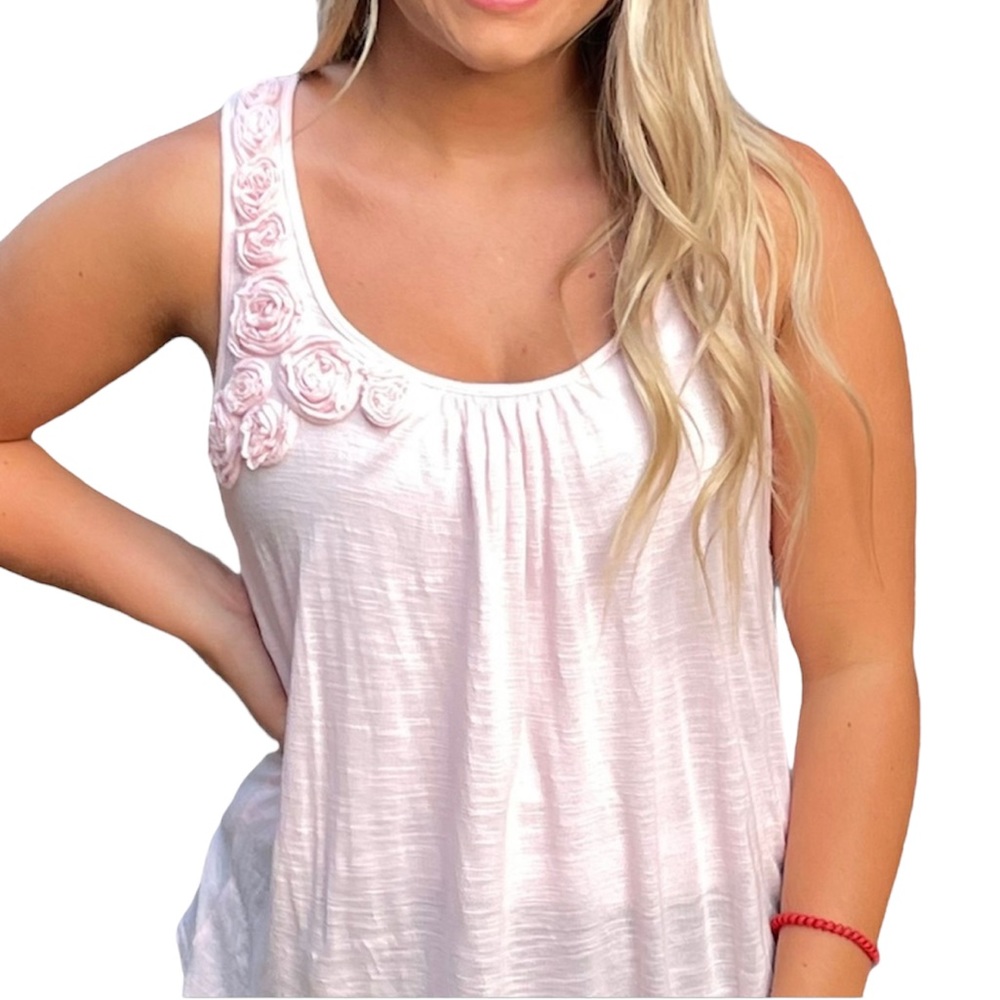 Twenty One Rosette Flower Tank Top Pink Small P